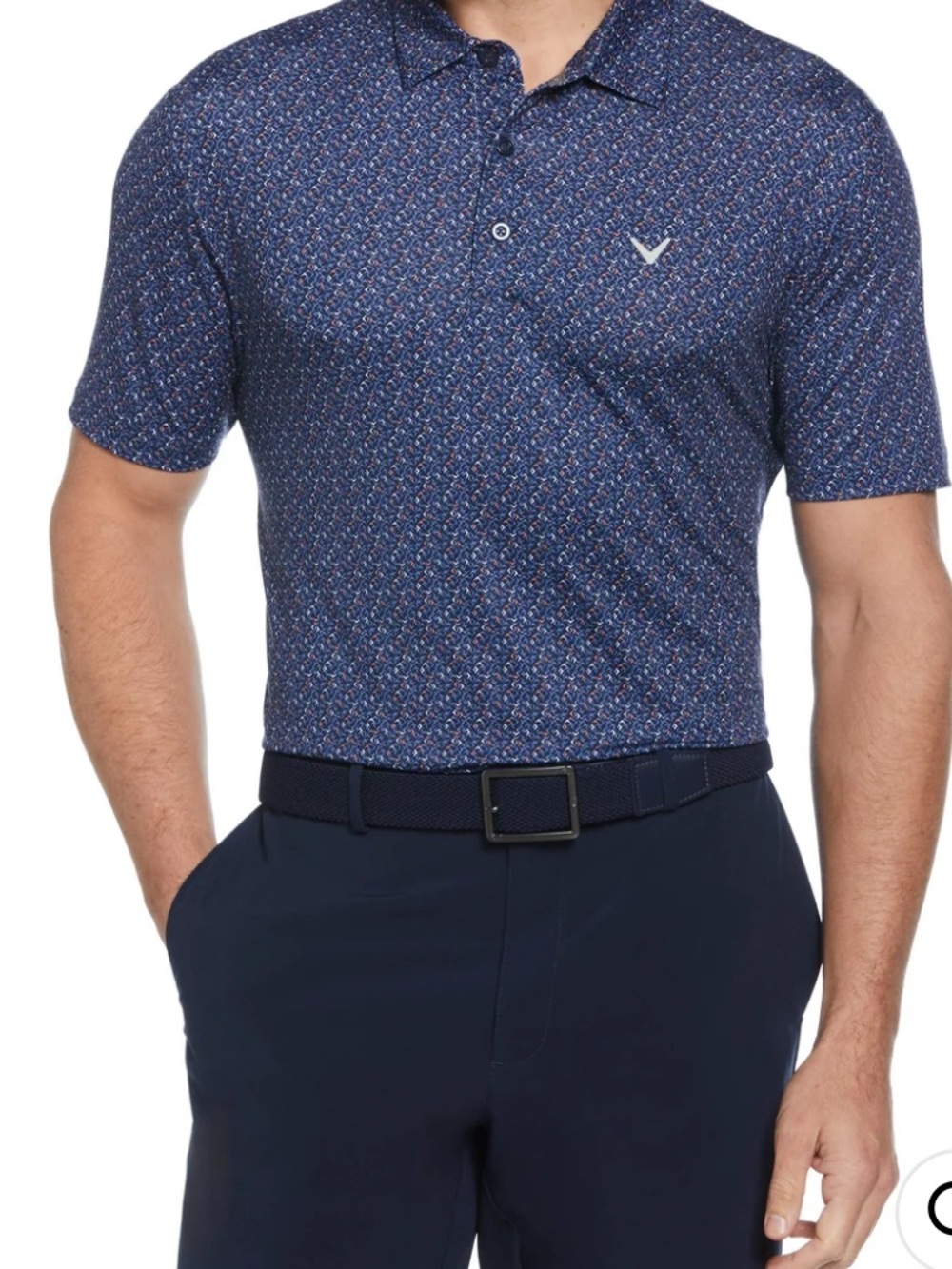 Callaway Performance Stretch Polo MENS CONFETTI CHEVRON ALL OVER POLO